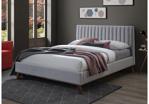 5ft King Size Albany Ligtht Grey Soft Velvet Fabric Upholstered Bed Frame 1